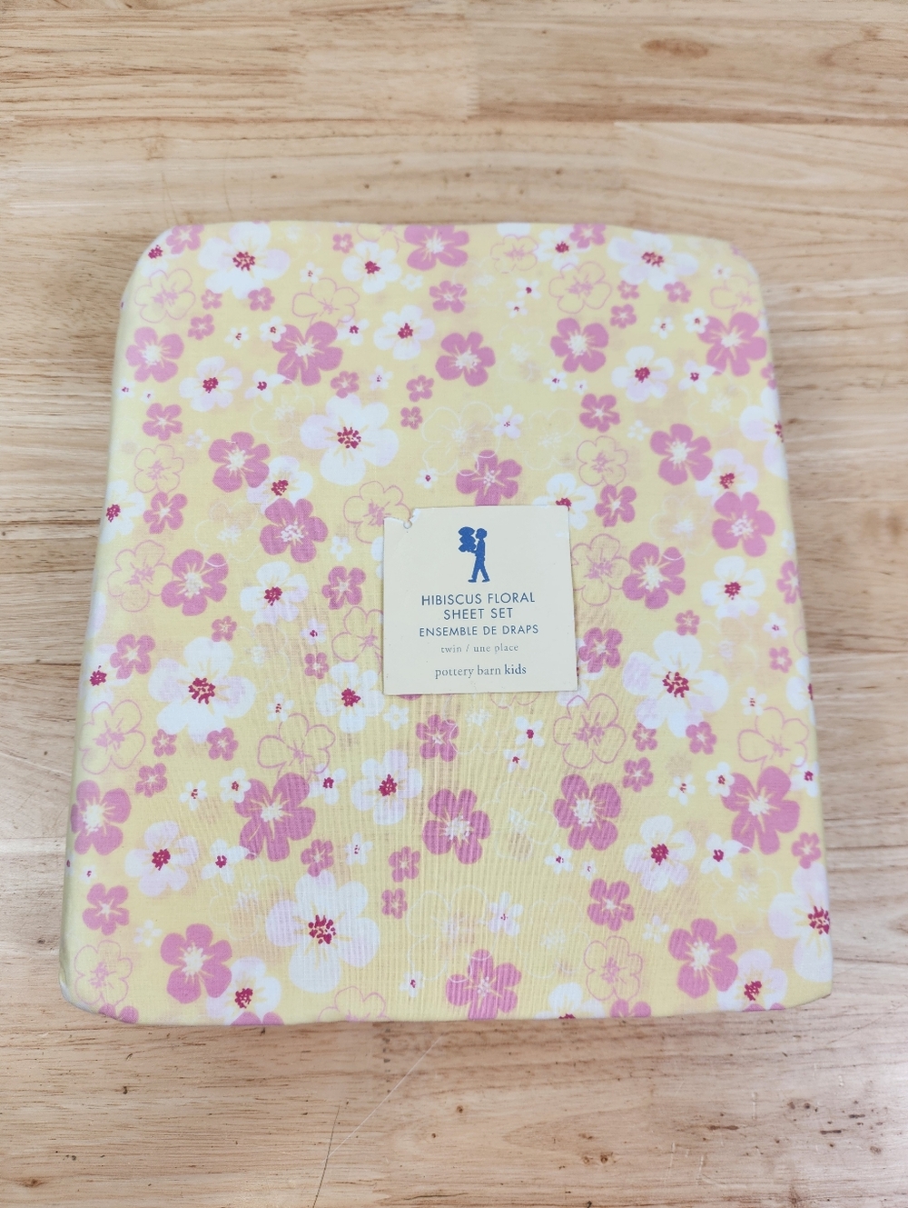 Pottery Barn Kids Hibiscus Floral Sheet Set Sz Twin 1 Sham NOS Colorful Tropical